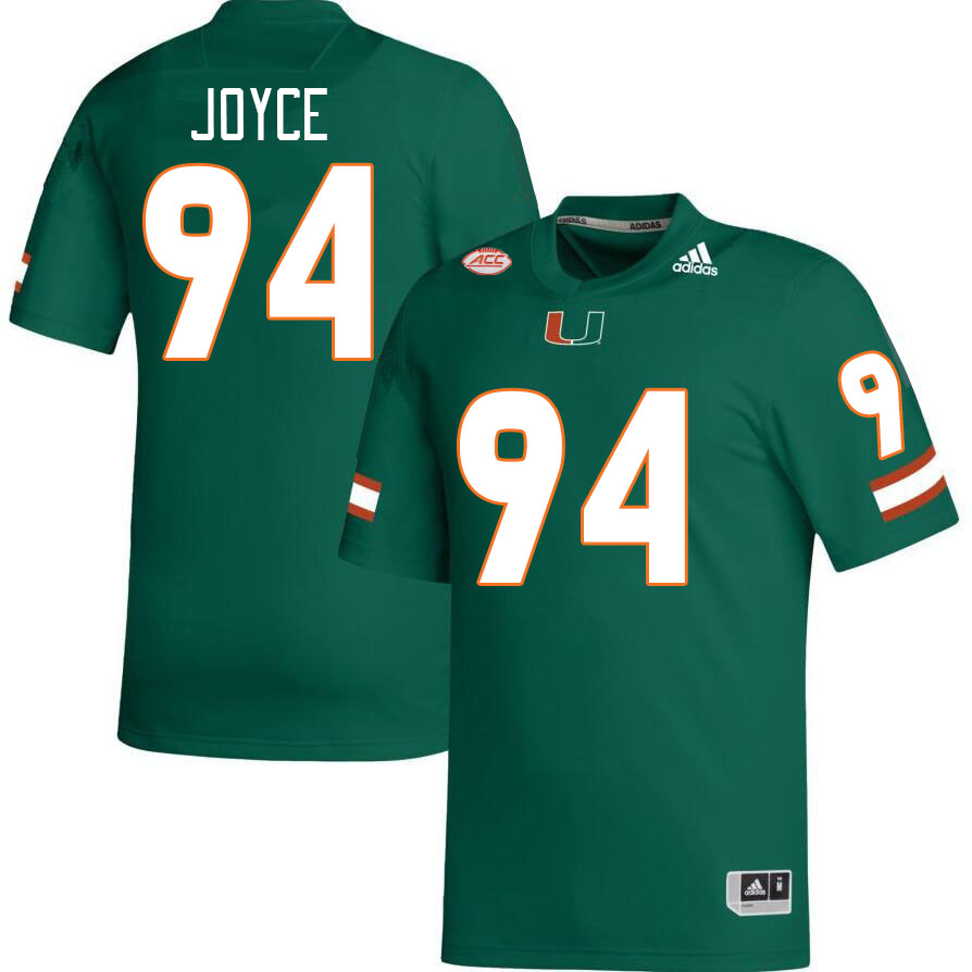 Men #94 Dylan Joyce Miami Hurricanes College Football Jerseys Stitched-Green